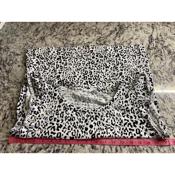 Jane Delancey Women Blouse Small Black White Leopard Flutter Sleeve Mob Wife Y2K - Picture 8 of 9